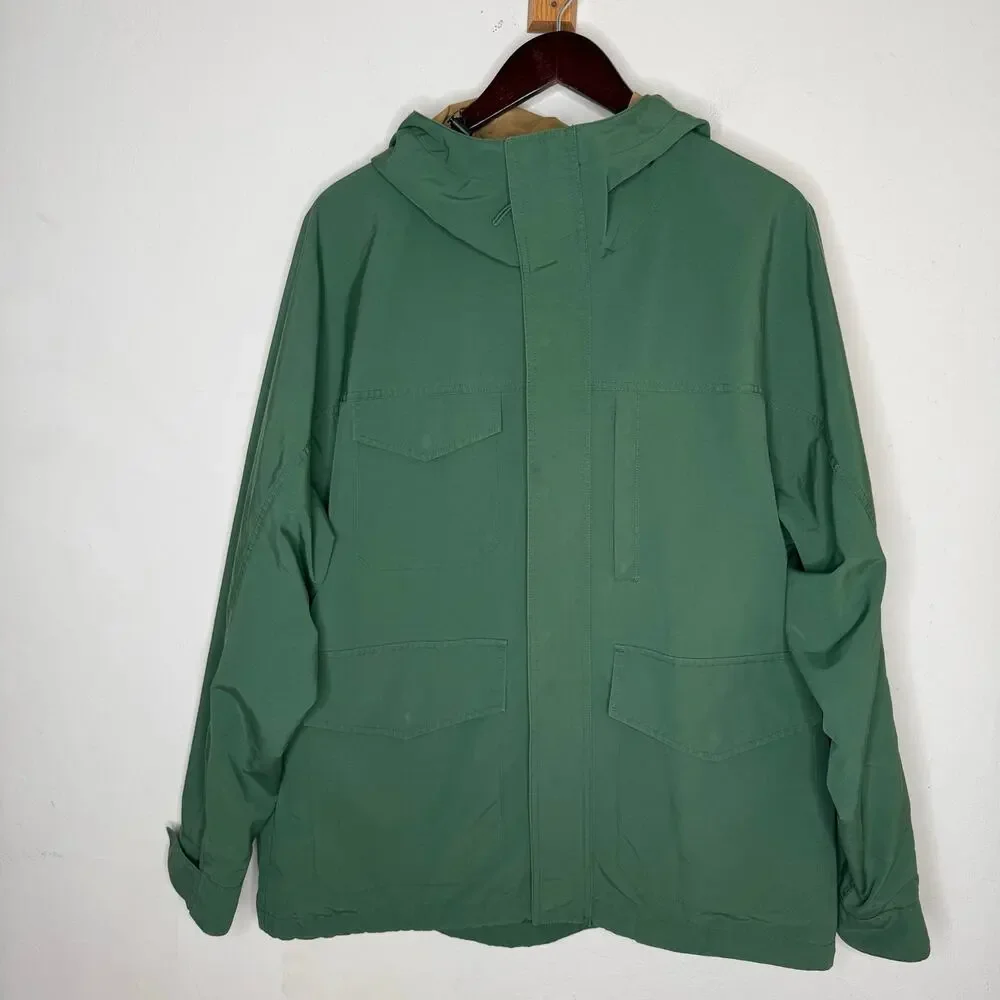UNIQLO Hooded Utility Jacket Mens‎ XL Green Lightweight Windbreaker Outdoor